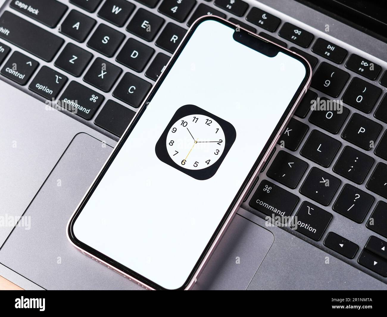 West Bangal, India - February 20, 2023 : Apple Clock app on phone ...