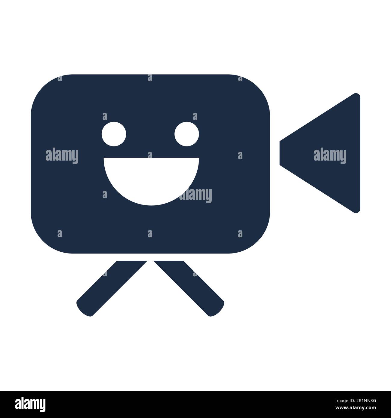 Cinema Camera Sign with Smiling Face Isolated. Movie Production, Cinema