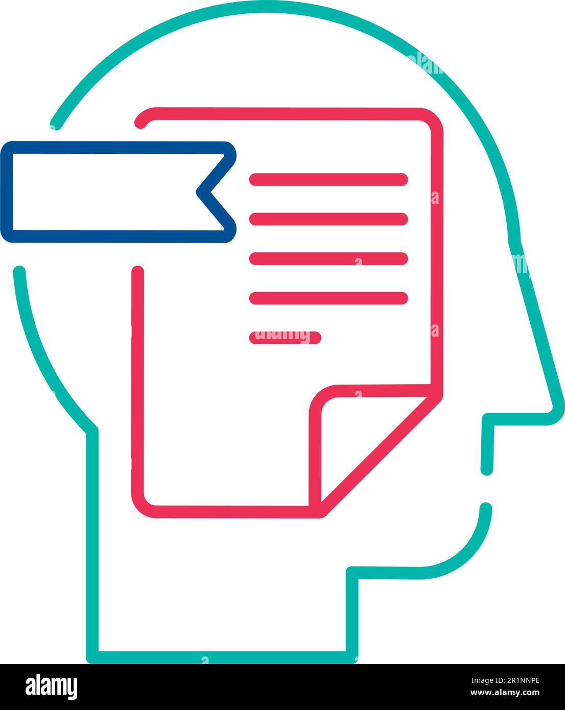 Personal data, individual information linear vector icon. Identity protection thin line pictogram Stock Vector