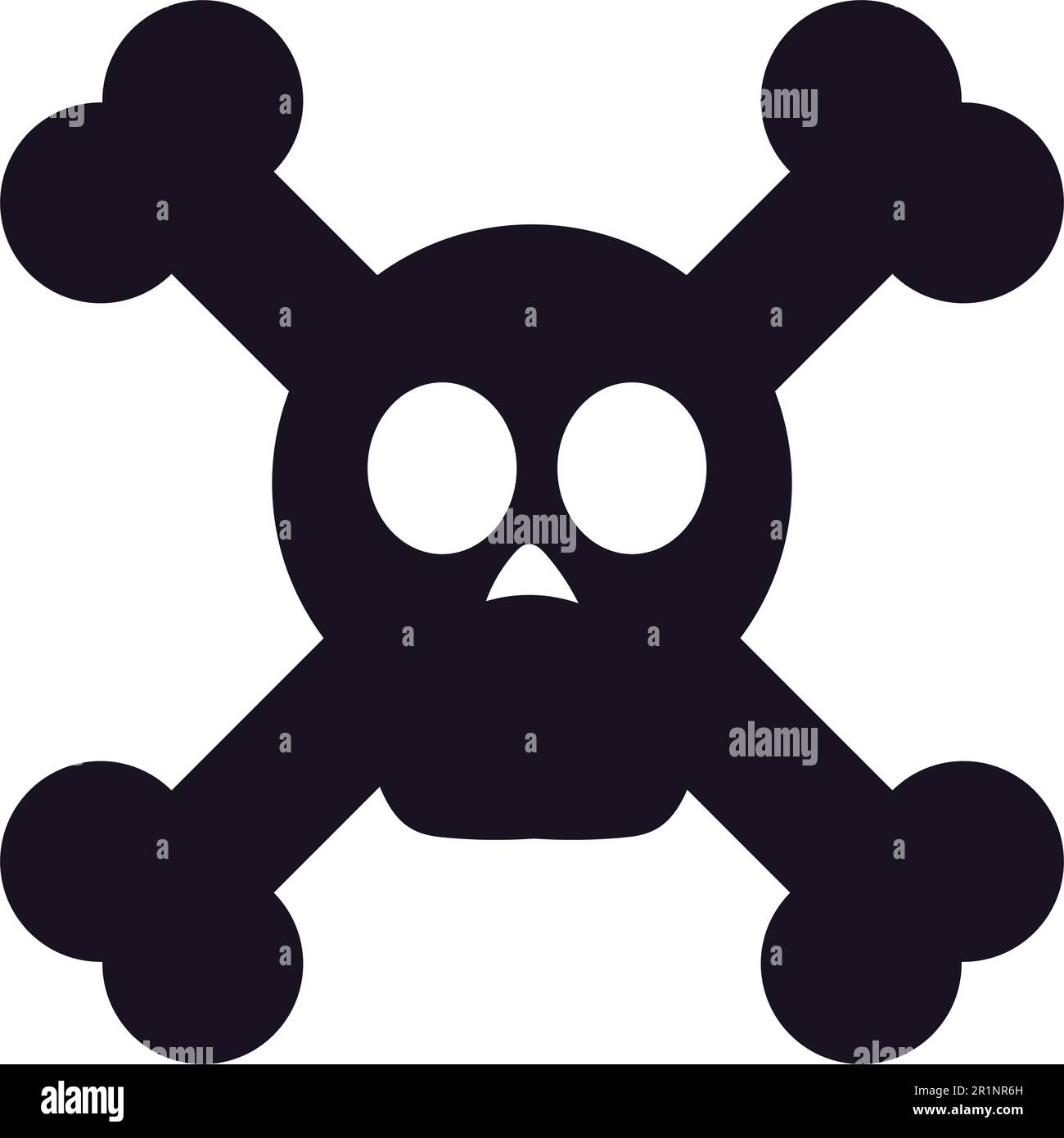 Silhouette skull crossbone isolated black sign Halloween icon. Scary ...