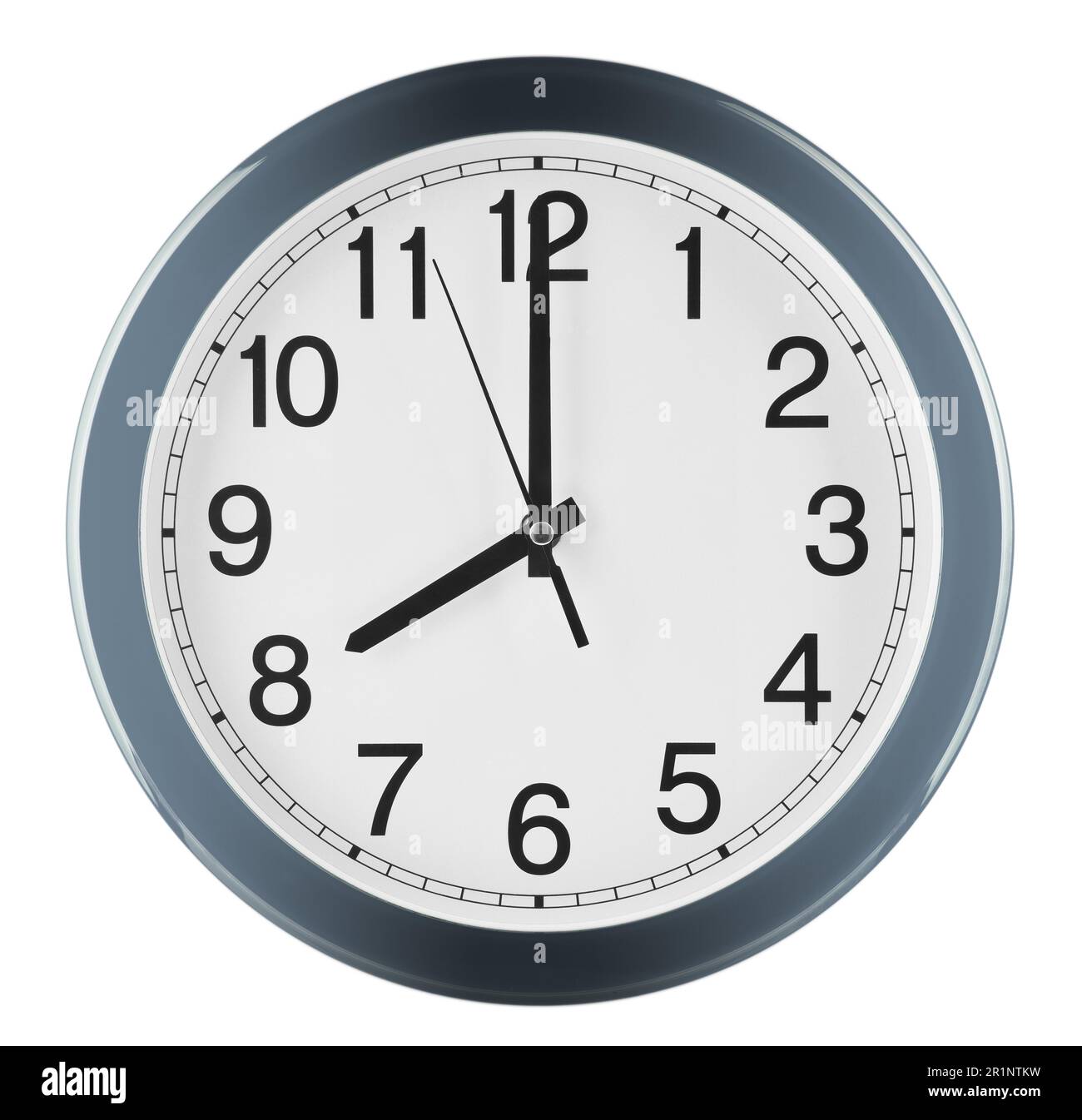 Wall Clock Isolated On White Background Eight Oclock Stock Photo Alamy