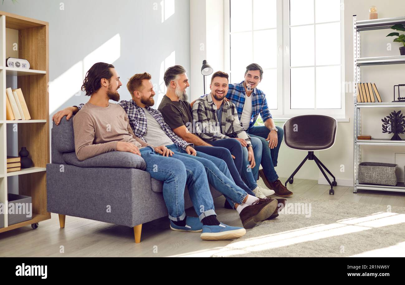Group positive friends talking other hi-res stock photography and ...