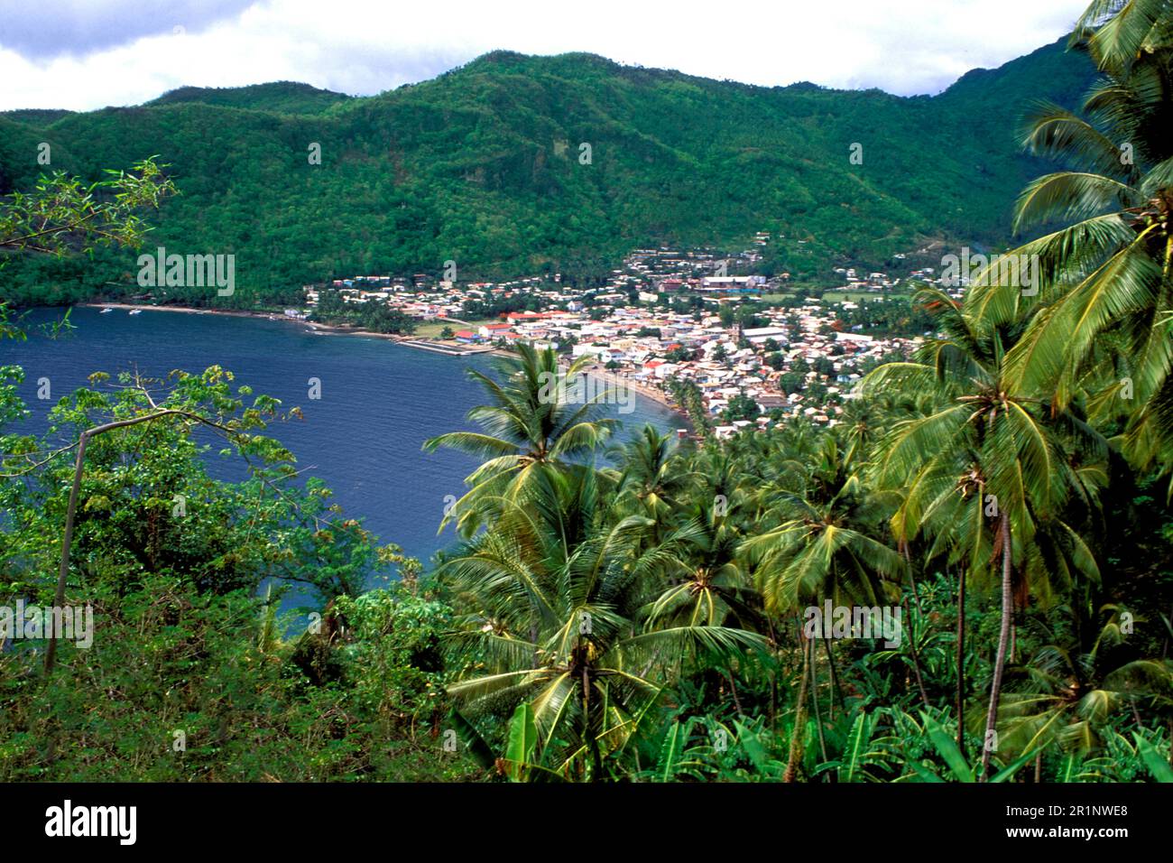 Aerial of Soufriere St Lucia Stock Photo