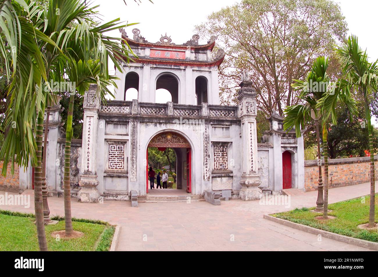 Enterance to the Van Mieu Temple of Liturature in Hanoi Vietnam Stock Photo