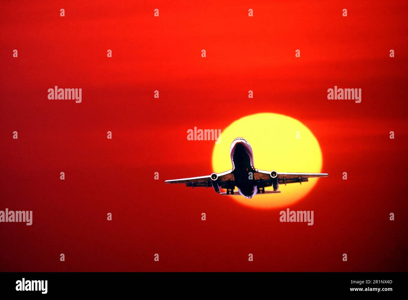 Commercial jet and beautiful sunset Stock Photo - Alamy