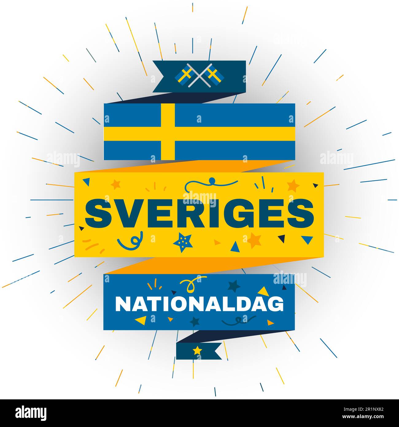 National day of Sweden. Card for independence holiday of june 6