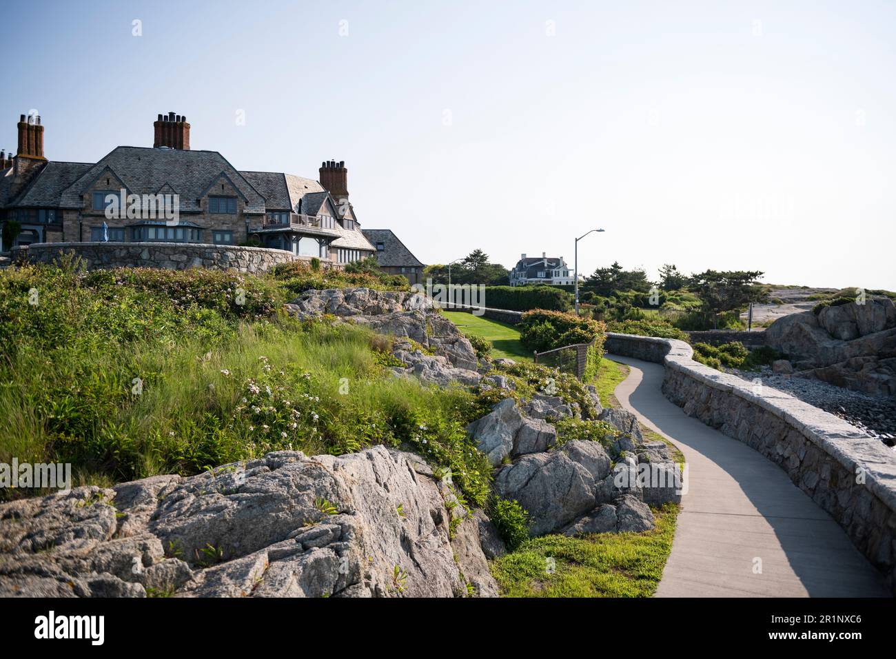 Iconic The Waves Land's End property along Newport Cliff Walk Stock