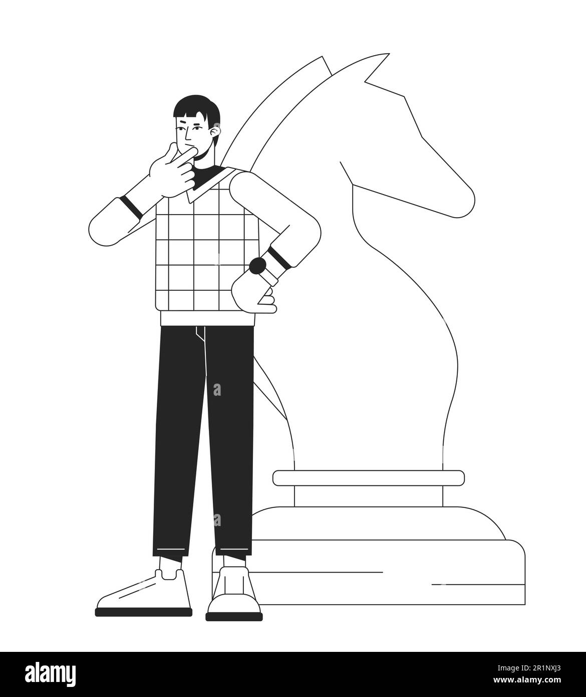 Digital marketing strategy bw concept vector spot illustration Stock 