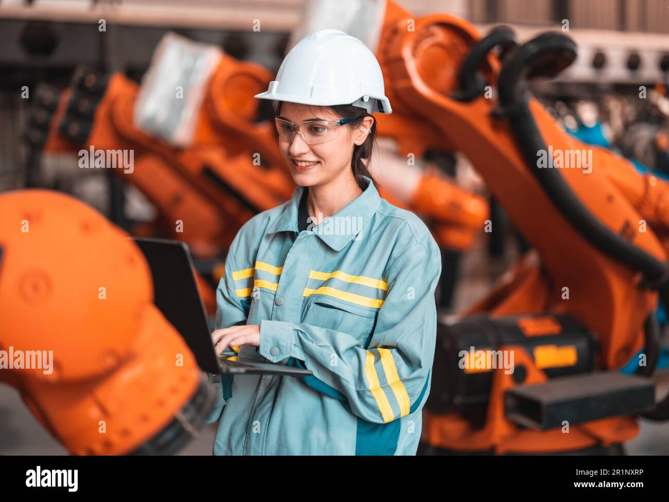 Robotic engineer conduct regular maintenance by inspecting, testing ...