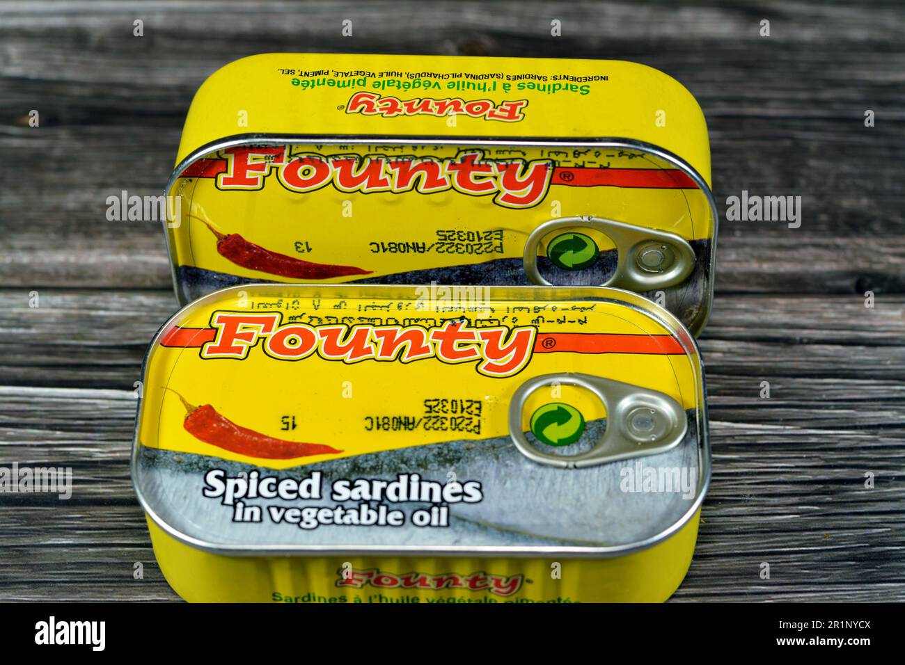 Cairo, Egypt, May 6 2023 Canned Founty spiced Moroccan Sardines in