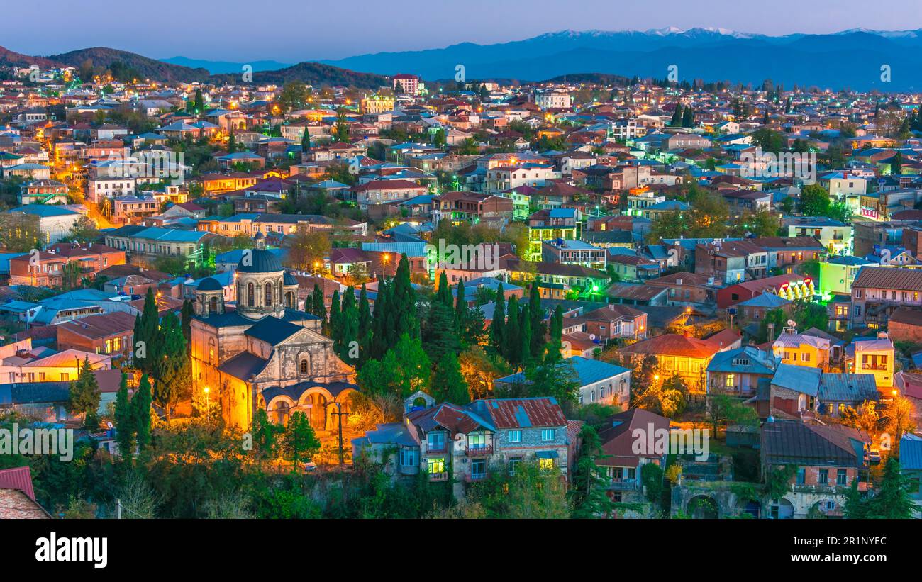 Panoramic view of the city of Kutaisi in the region of Imereti, Georgia Stock Photo