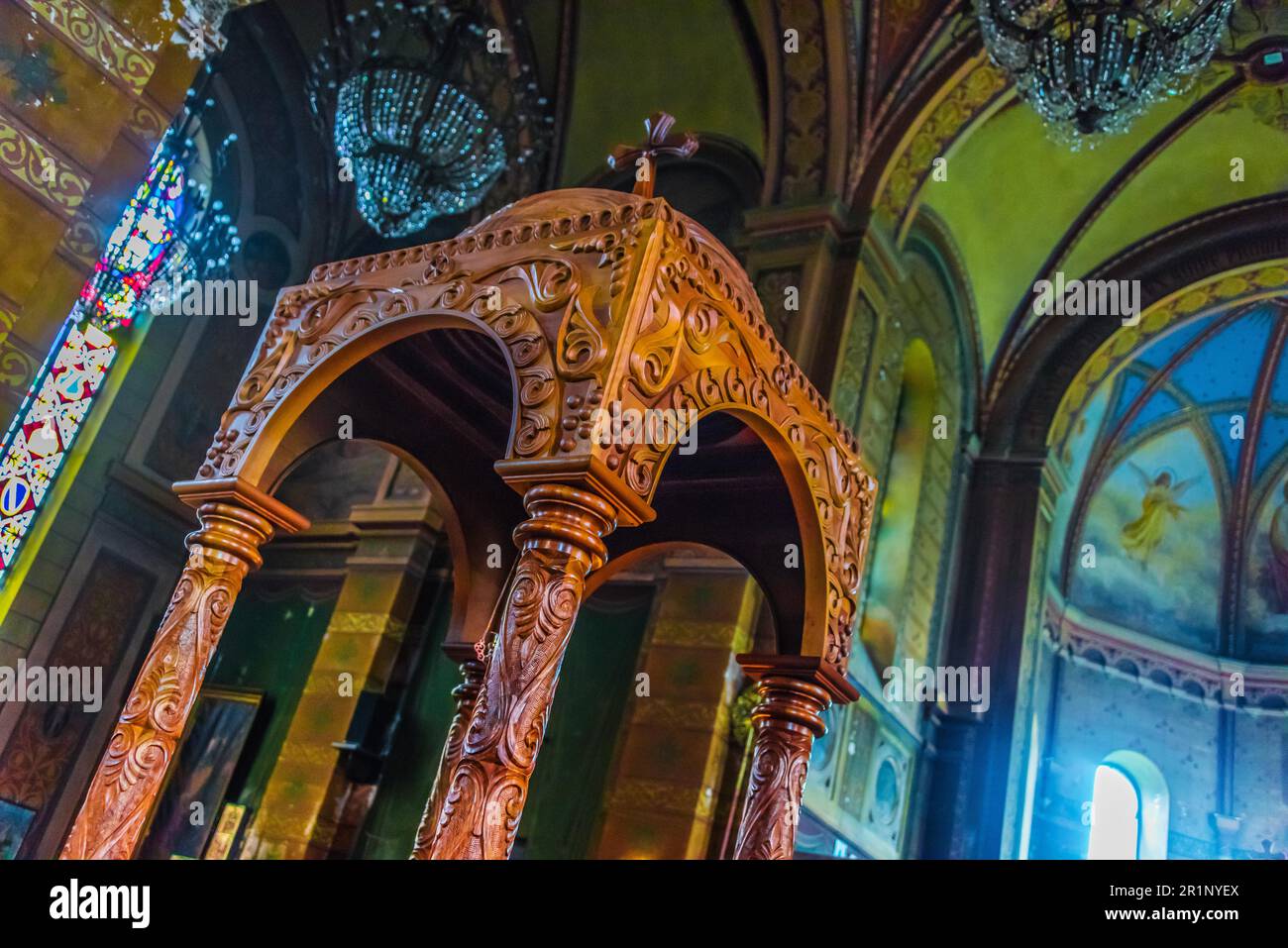 Interior of Georgian Orthodox Cathedral of the Mother of God in Batumi ...