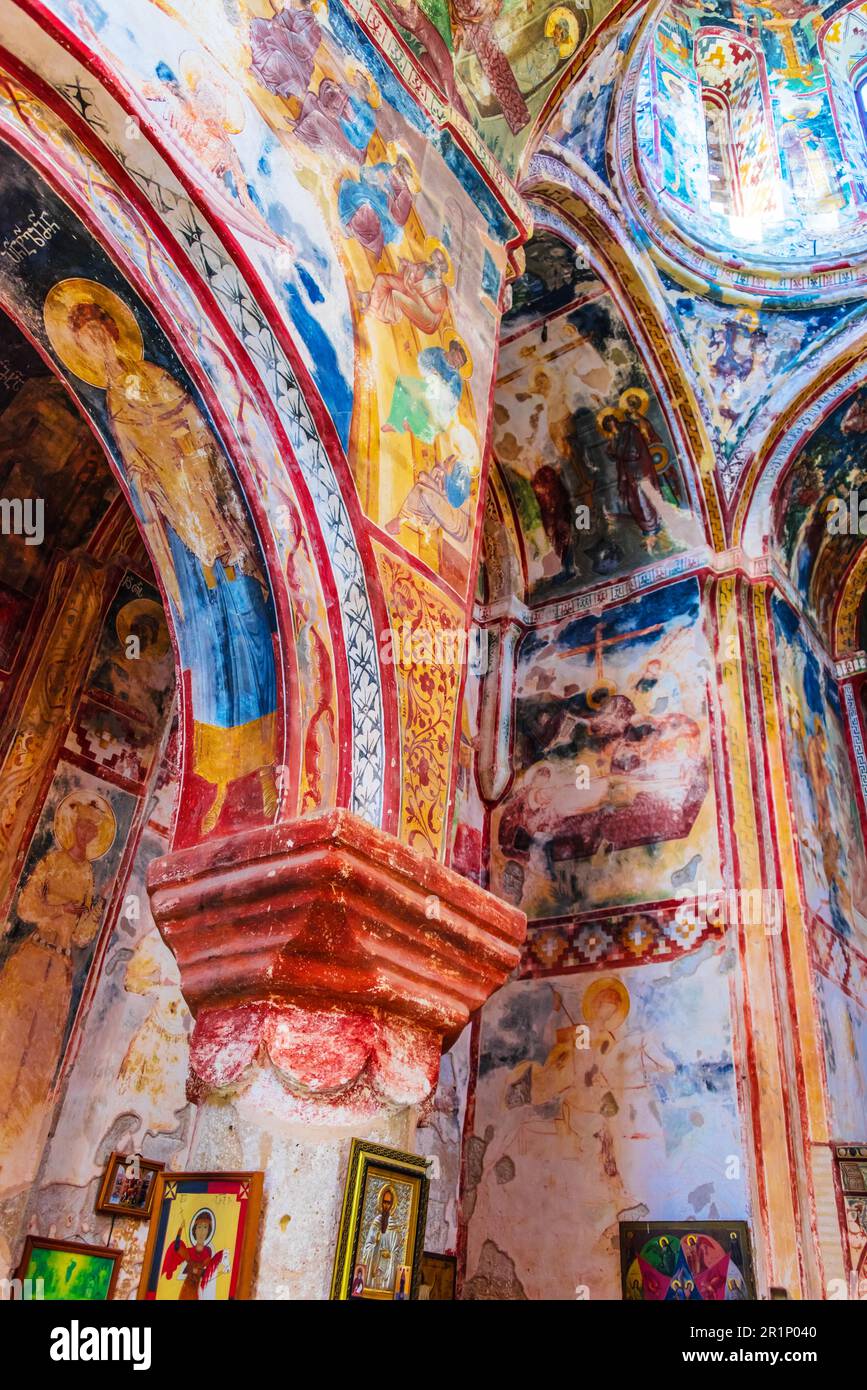 KUTAISI, GEORGIA - OCT 29, 2018: Interior of Gelati Monastery near Kutaisi, in the Imereti region of western Georgia Stock Photo