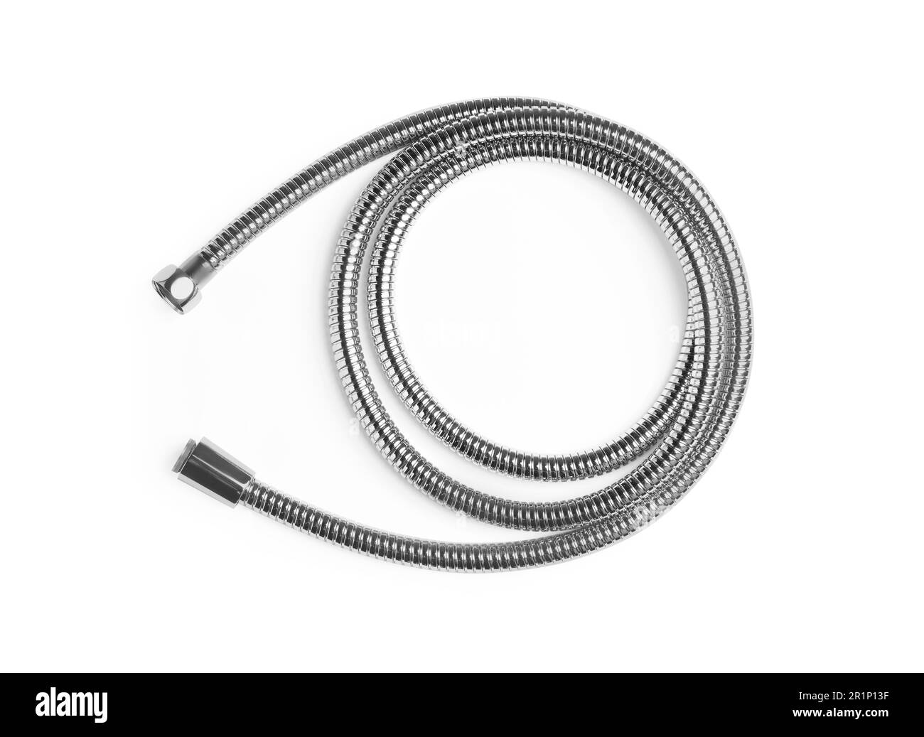 Shower hose isolated on white. Plumbing supply Stock Photo Alamy