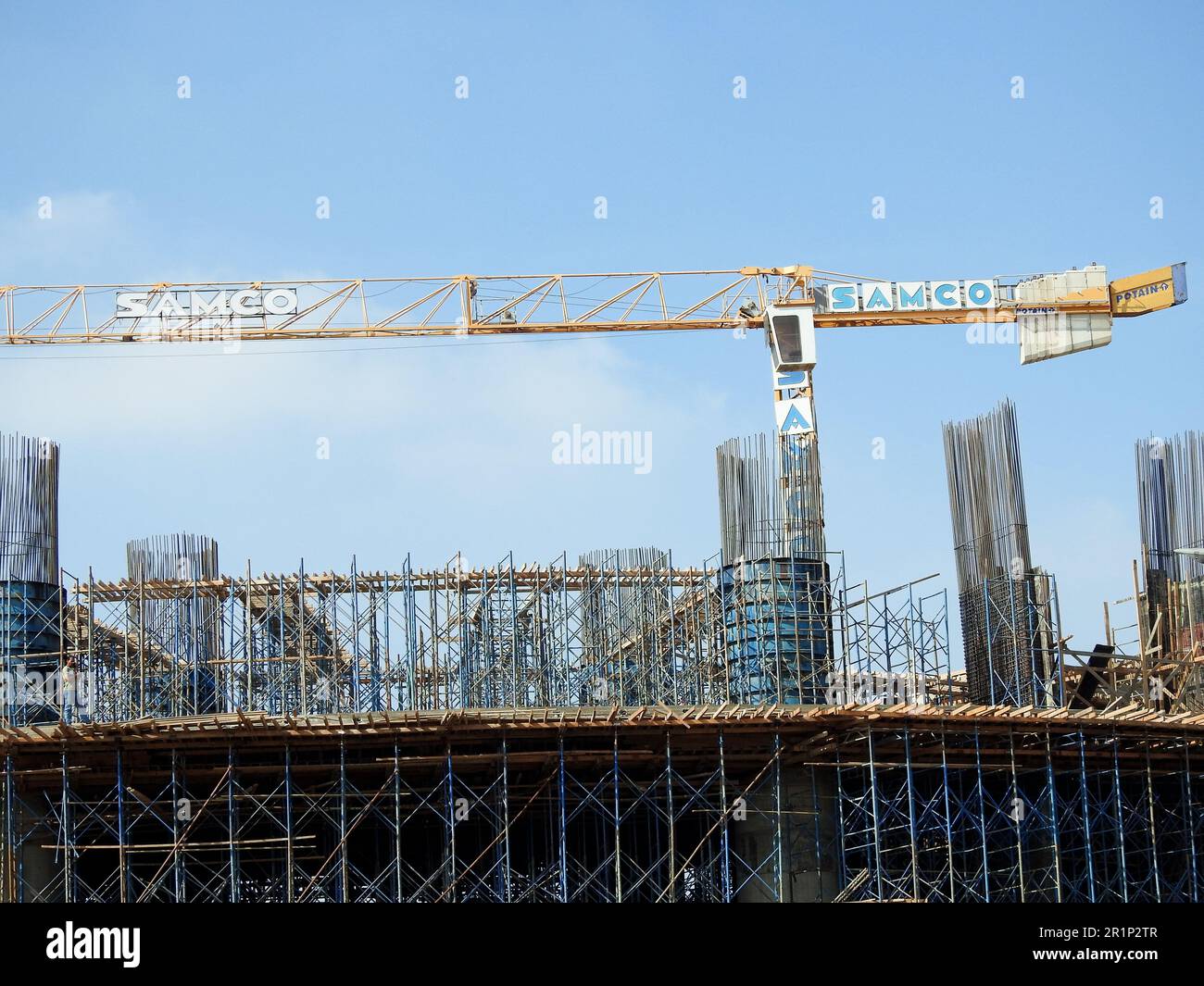 Cairo, Egypt, May 9 2023 A construction site for SAMCO company National construction company in