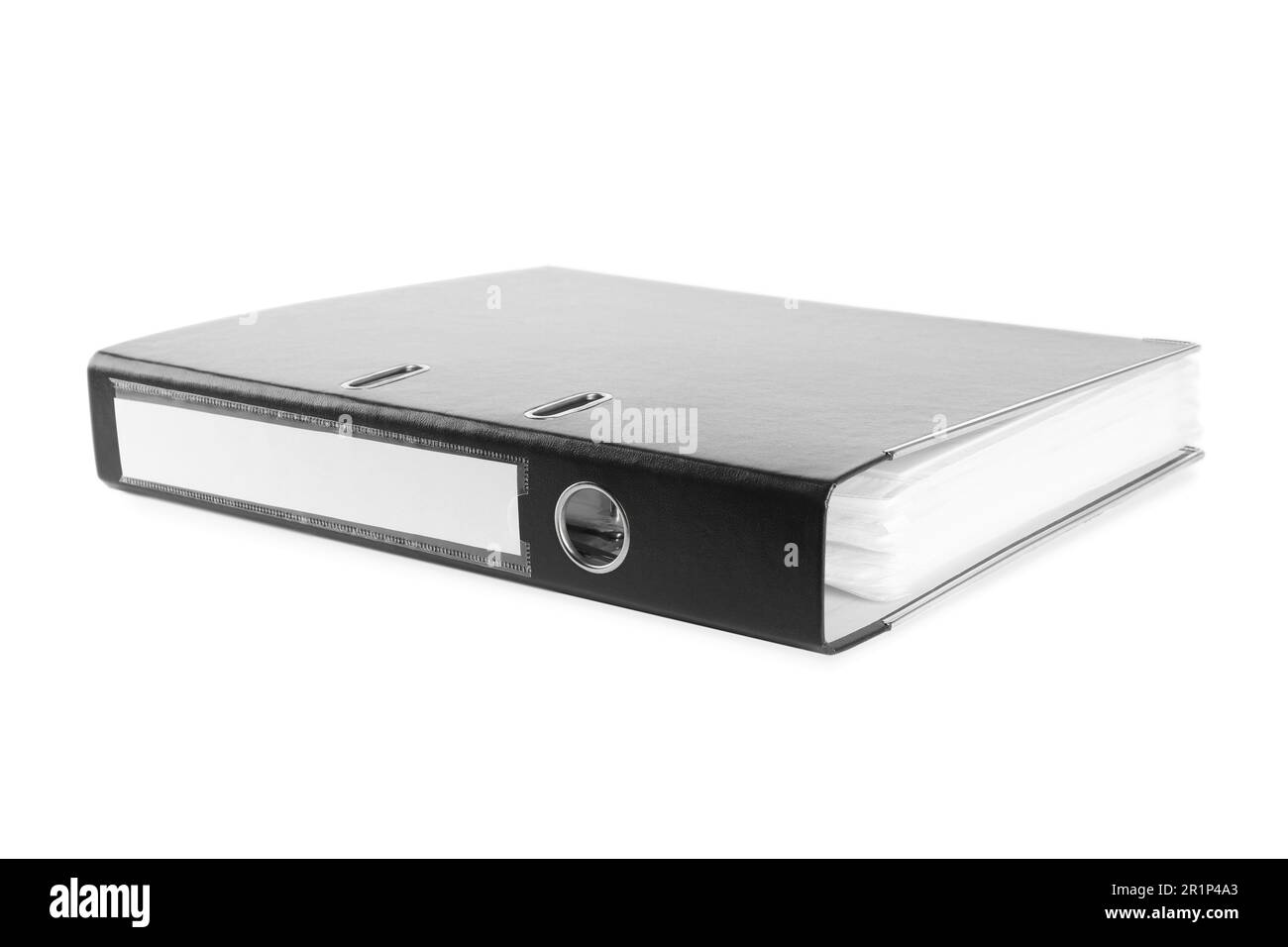 One black office folder isolated on white Stock Photo