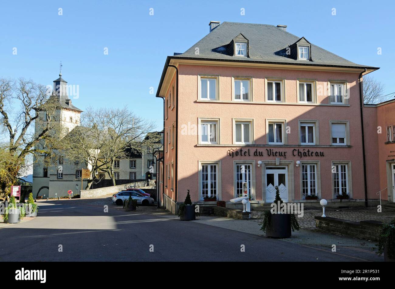Hotel du Vieux Chateau, Castle, Wiltz, Luxembourg Stock Photo