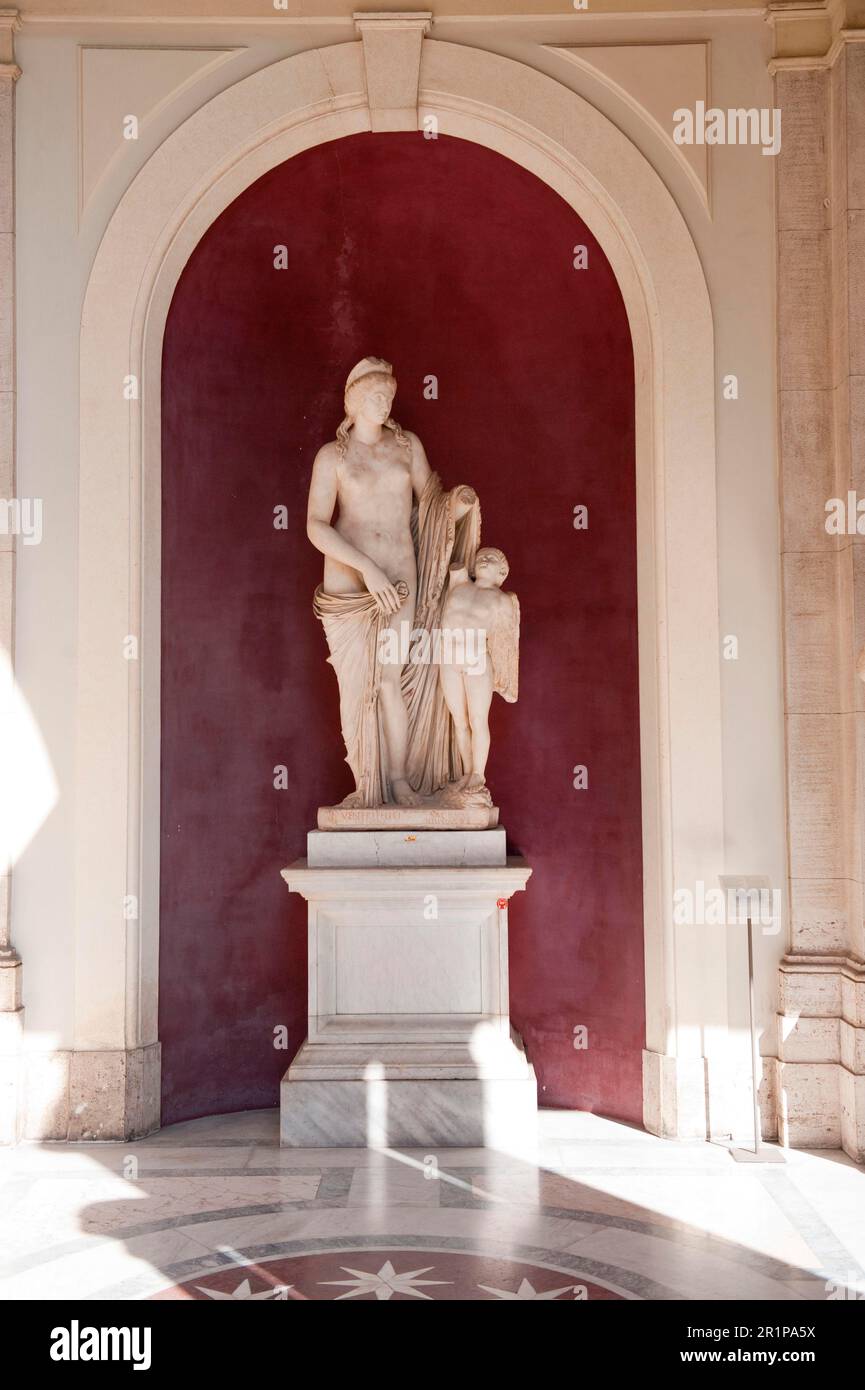 Statue of Venus and Cupid, Museo Pio Clementino, Vatican Museums, Vatican, Rome, Lazio, Italy