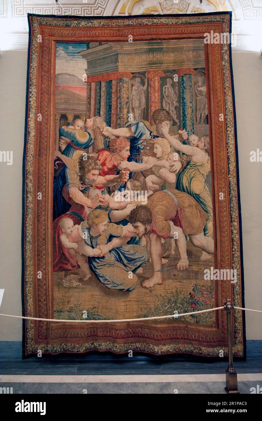 Murder of the Innocents of Bethlehem, Tapestry in the Galleria degli Arazzi, Vatican Museums, Vatican, Rome, Lazio, Italy, Europe, Vatican City Stock Photo
