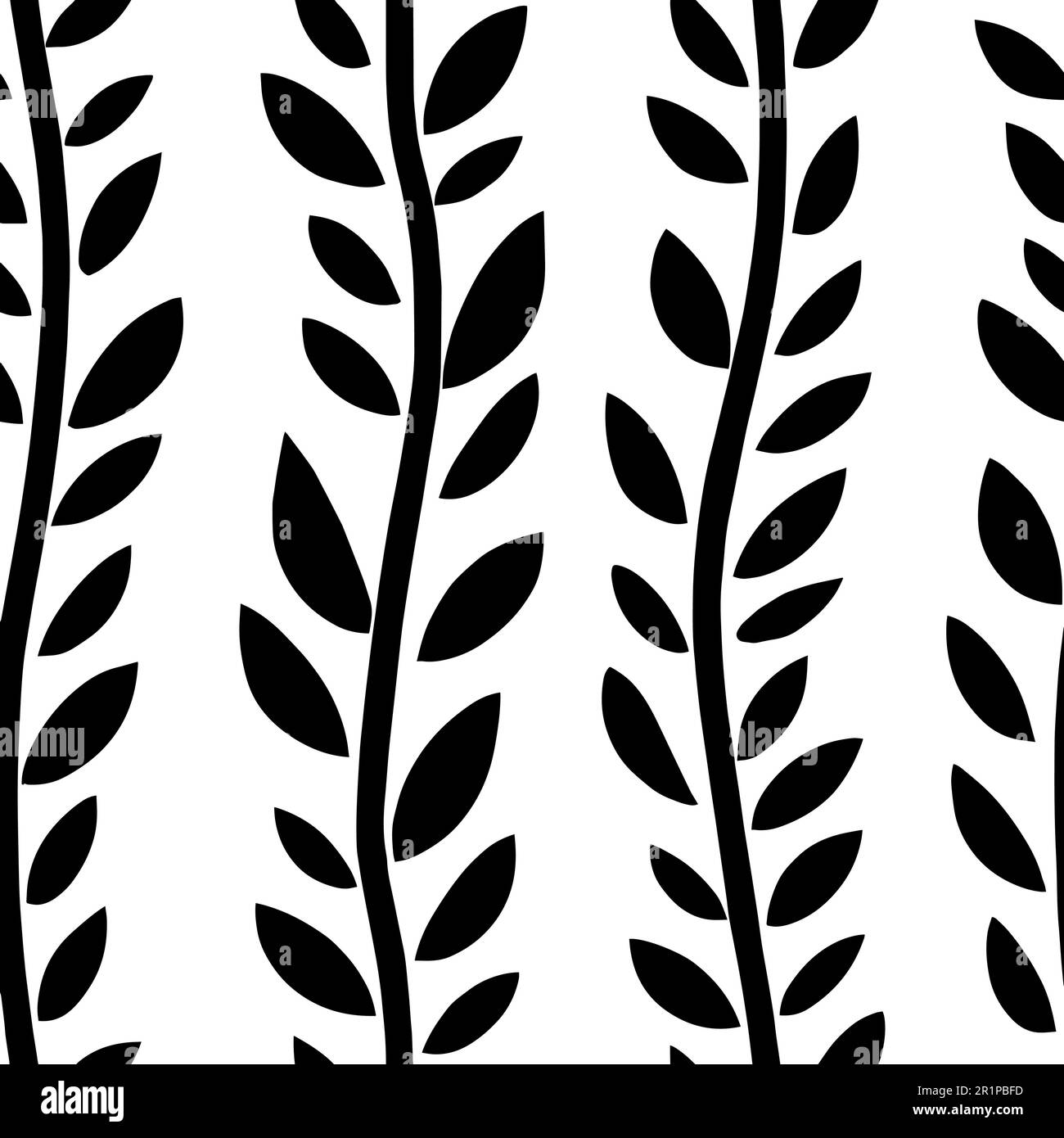 Vector Flowers, Black and White Floral Seamless Pattern Stock Vector ...