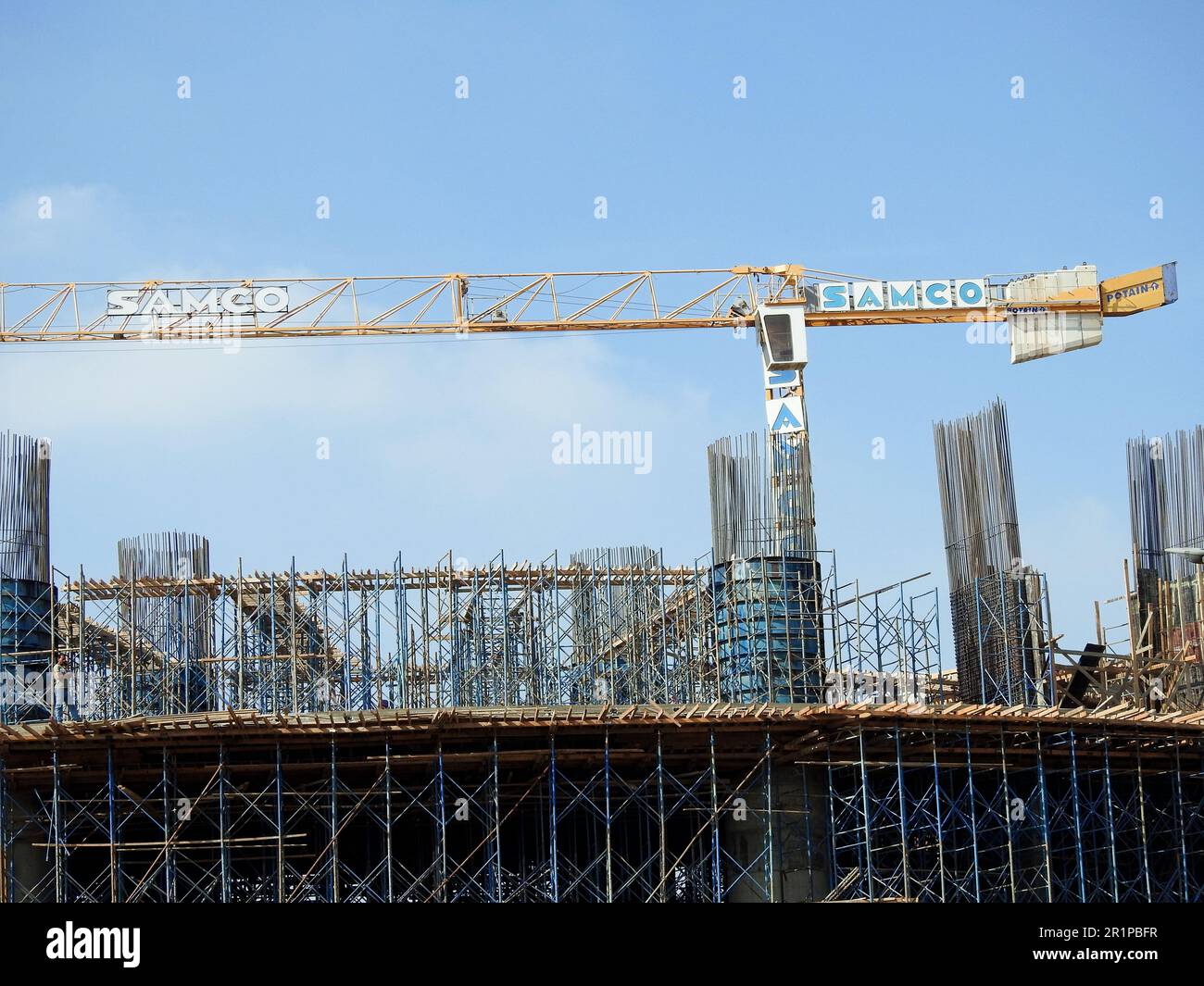 Cairo, Egypt, May 9 2023: A construction site for SAMCO company ...