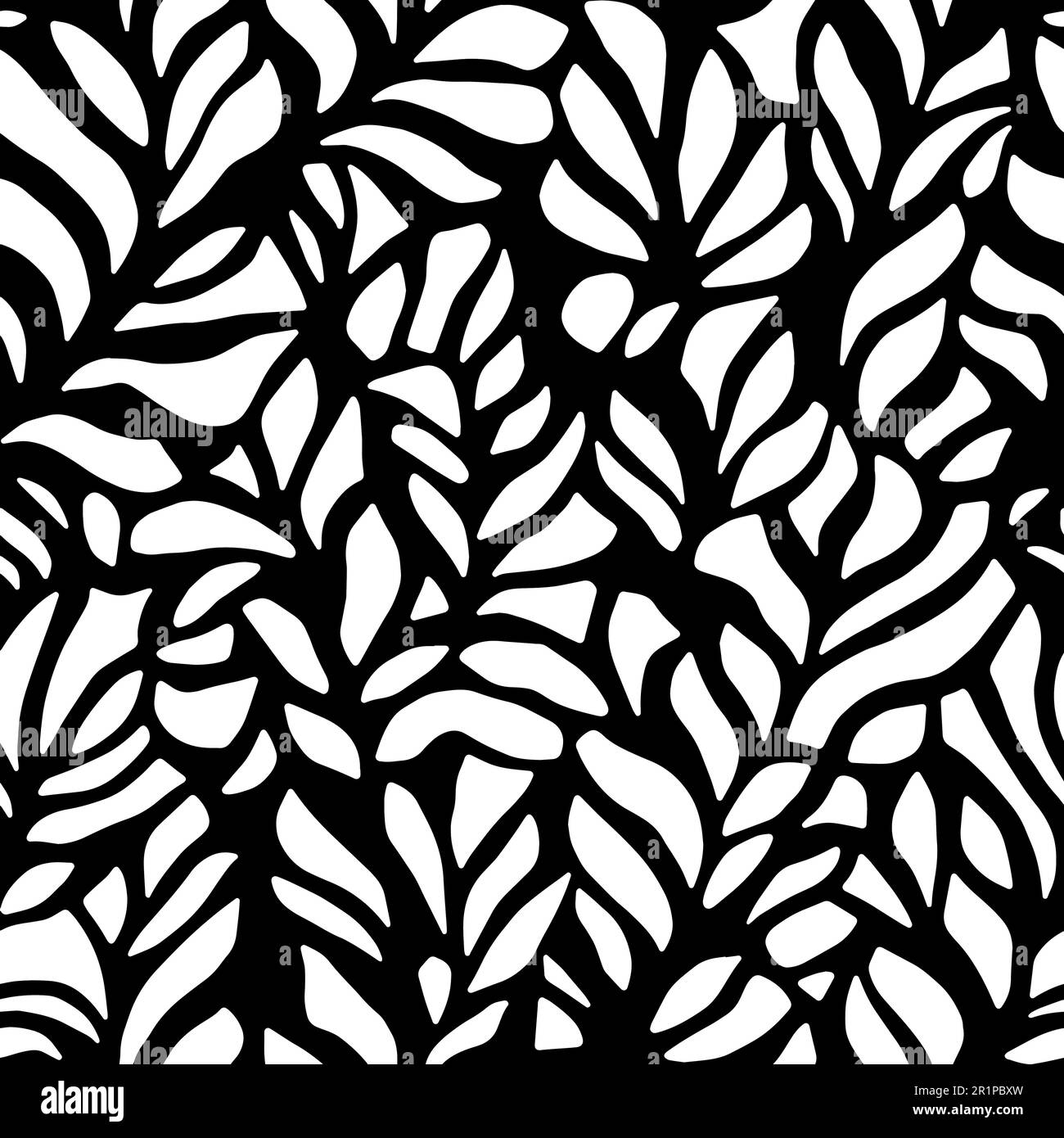 Vector Flowers, Black and White Floral Seamless Pattern Stock Vector ...