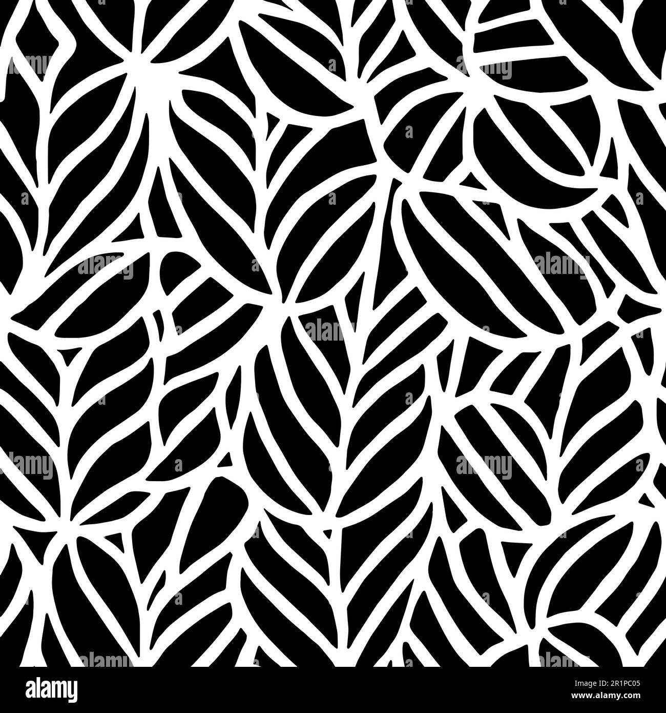 Vector Flowers, Black and White Floral Seamless Pattern Stock Vector ...