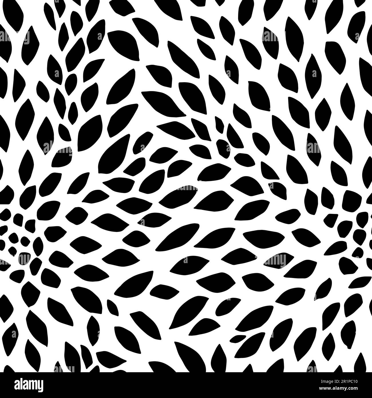 Vector Flowers, Black and White Floral Seamless Pattern Stock Vector ...