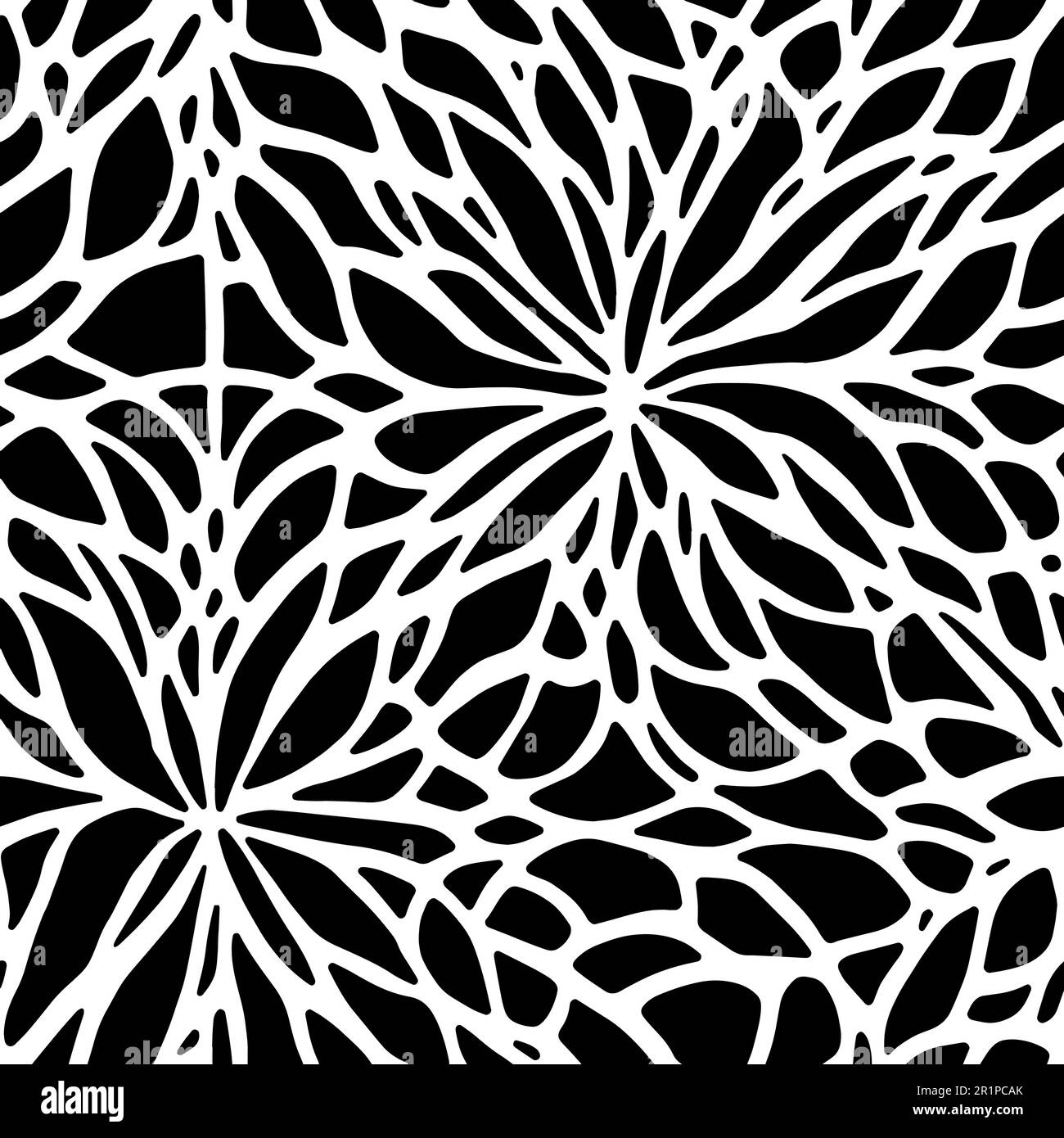 Vector Flowers, Black and White Floral Seamless Pattern Stock Vector ...