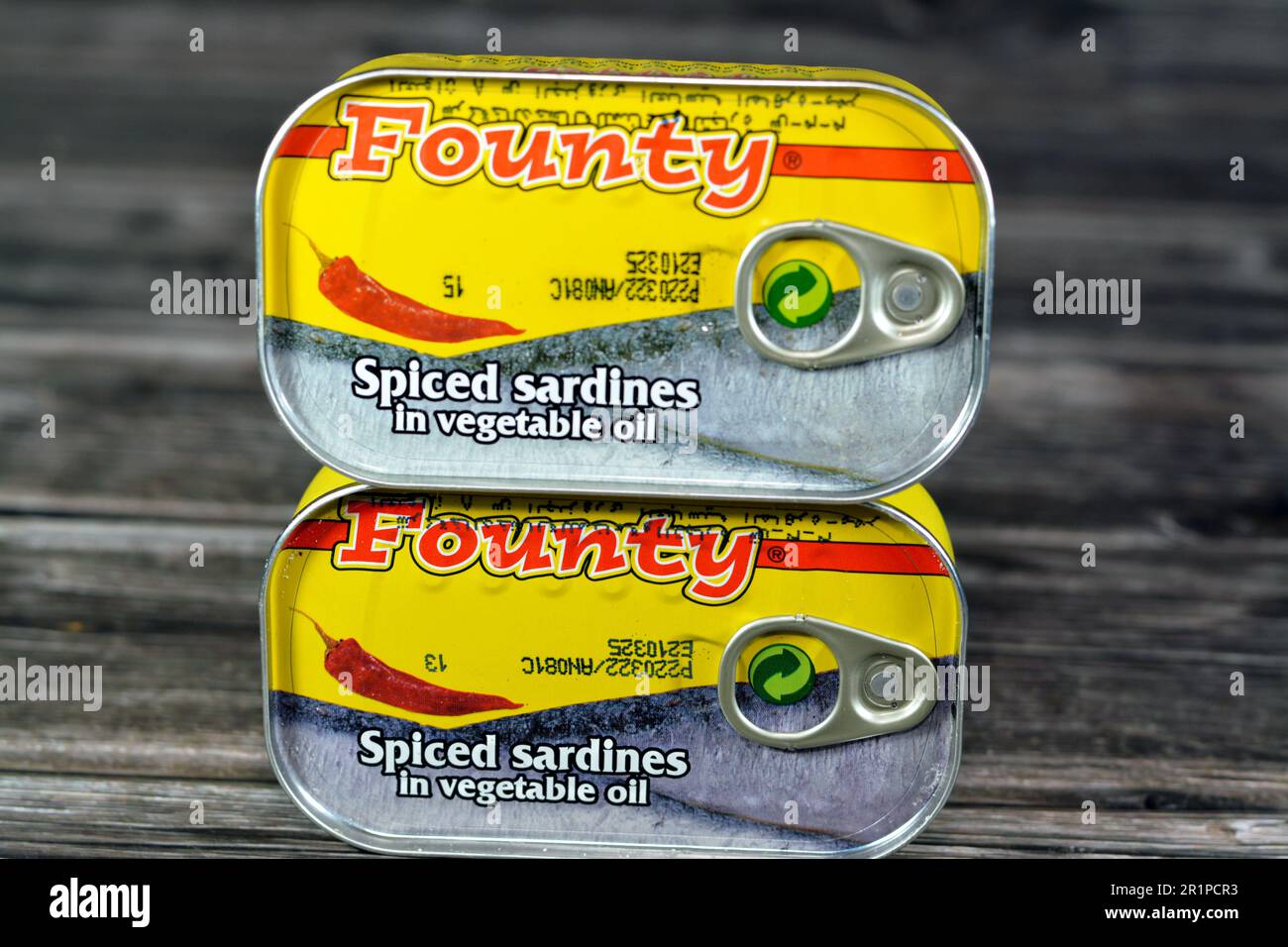 Cairo, Egypt, May 6 2023 Canned Founty spiced Moroccan Sardines in