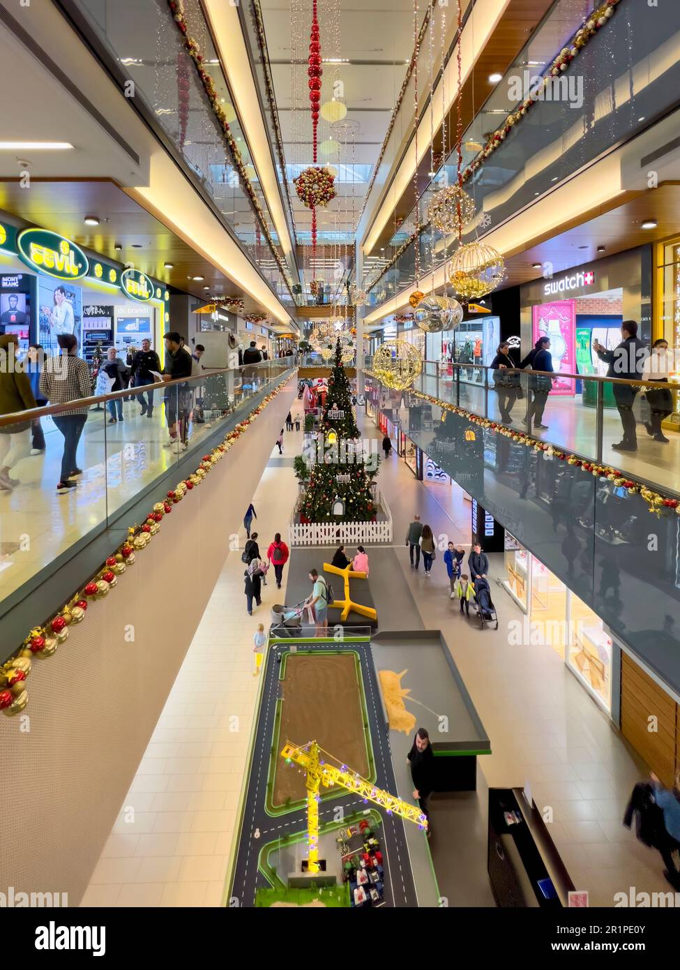 Interior view of shopping center Mall of Antalya, Antalya, Turkey Stock