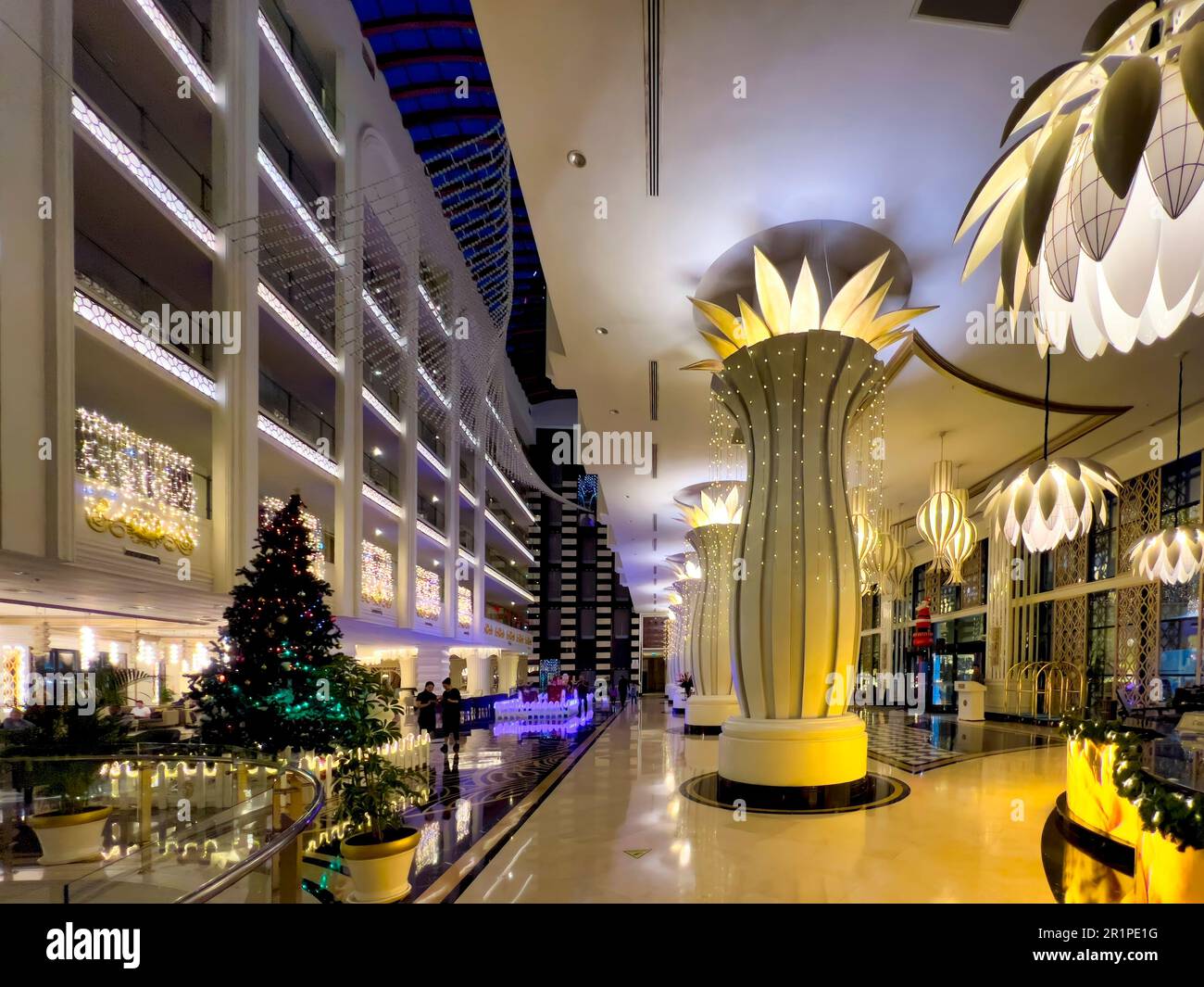 Christmas atmosphere in a hotel complex on Lara Beach, Lara, Antalya, Turkey Stock Photo