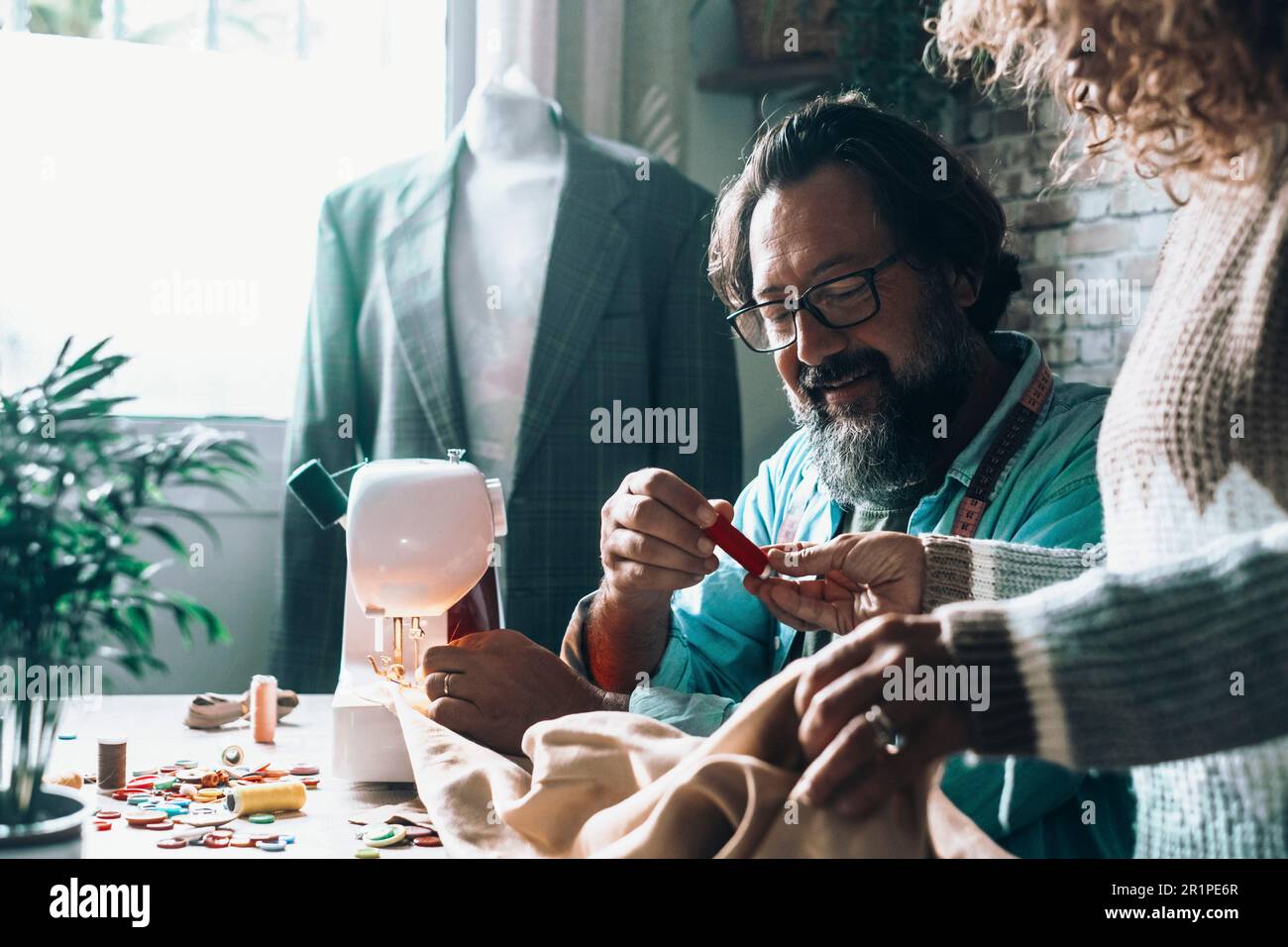 Tailor, Designer, Workplace, Sewing machine, sew, portrait, sideways