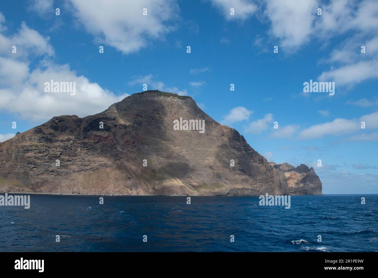 Chile, Juan Fernandez Archipelago, Robinson Crusoe Island. Pacific Ocean view of the rugged