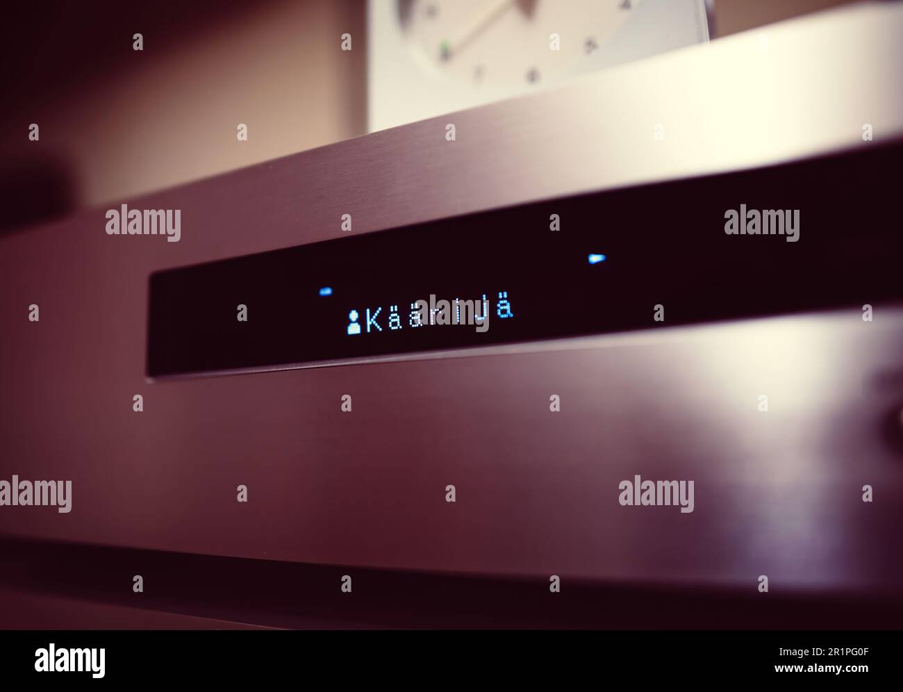 Paris, France May 15, 2023 Highend audio equipment display screen