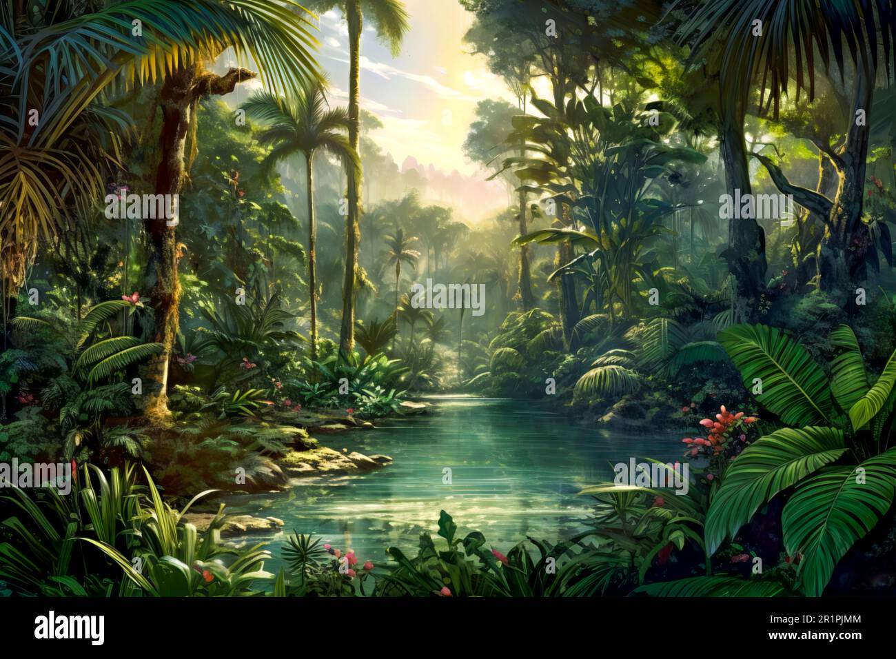 Tropical rainforest wallpaper Stock Photo - Alamy