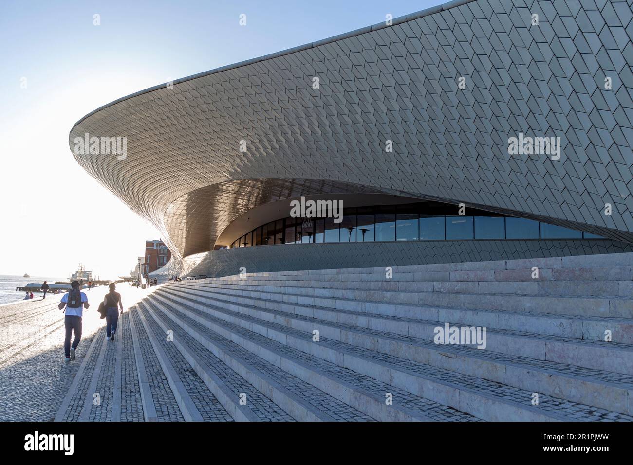 Lisbon, Portugal: Museum of Art, Architecture and Technology on the Tagus River promenade at Lisbon, Portugal. Stock Photo