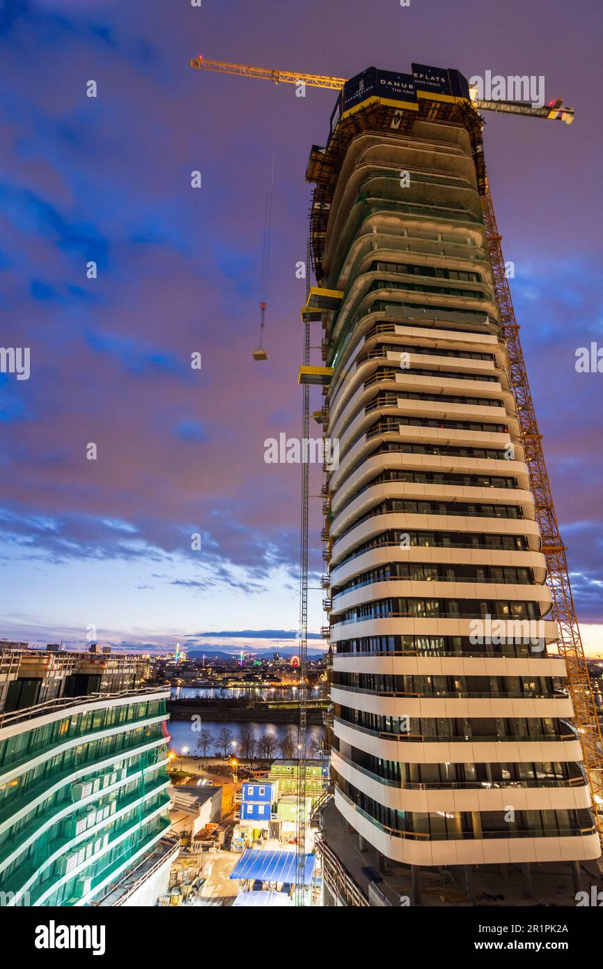 Vienna, apartment house construction highrise project "Danube Flats
