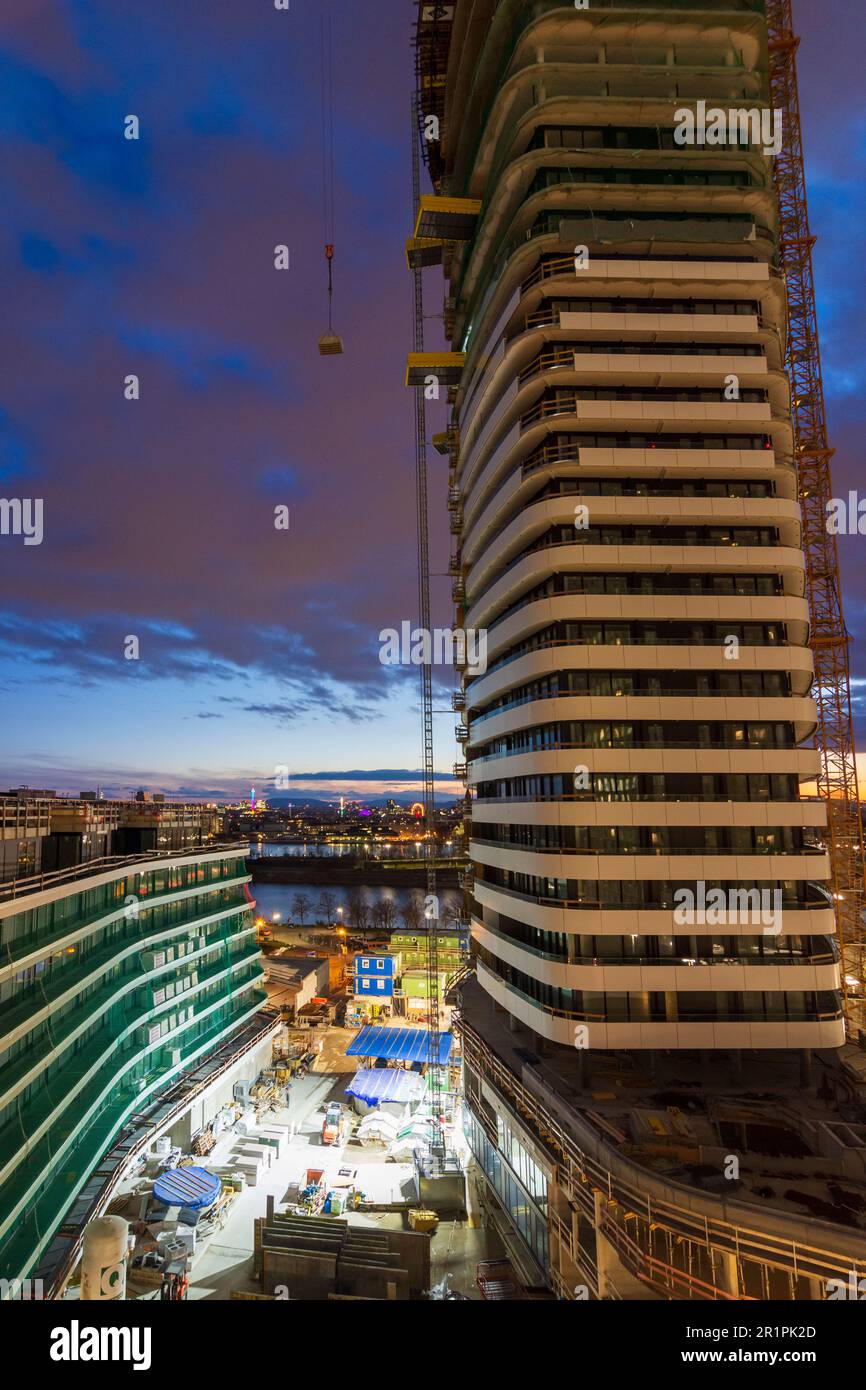 Vienna, apartment house construction highrise project "Danube Flats