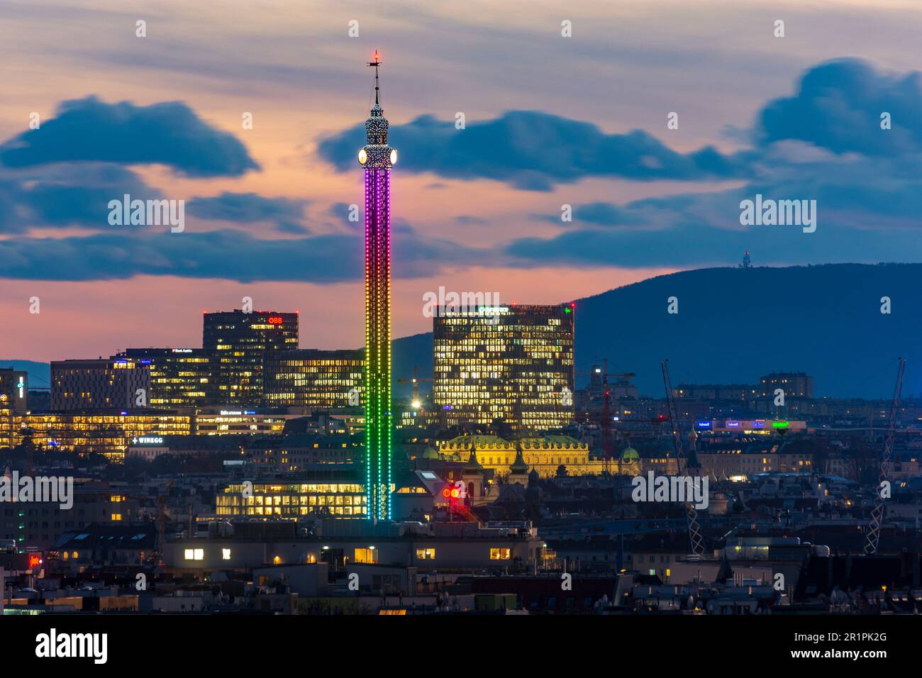High rises at railway main station hauptbahnhof with obb headquarters