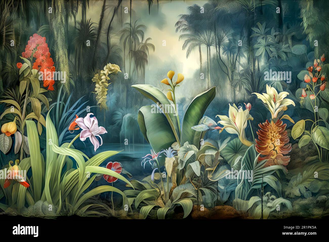 Tropical rainforest wallpaper Stock Photo - Alamy