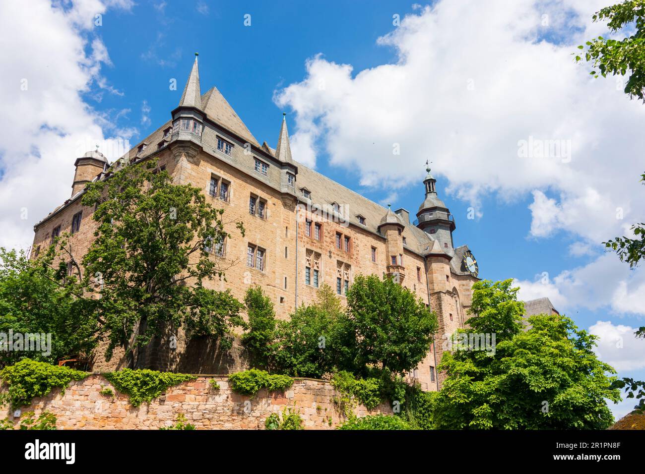 Marburg, castle Marburger Schloss in Lahntal, Hesse, Germany Stock