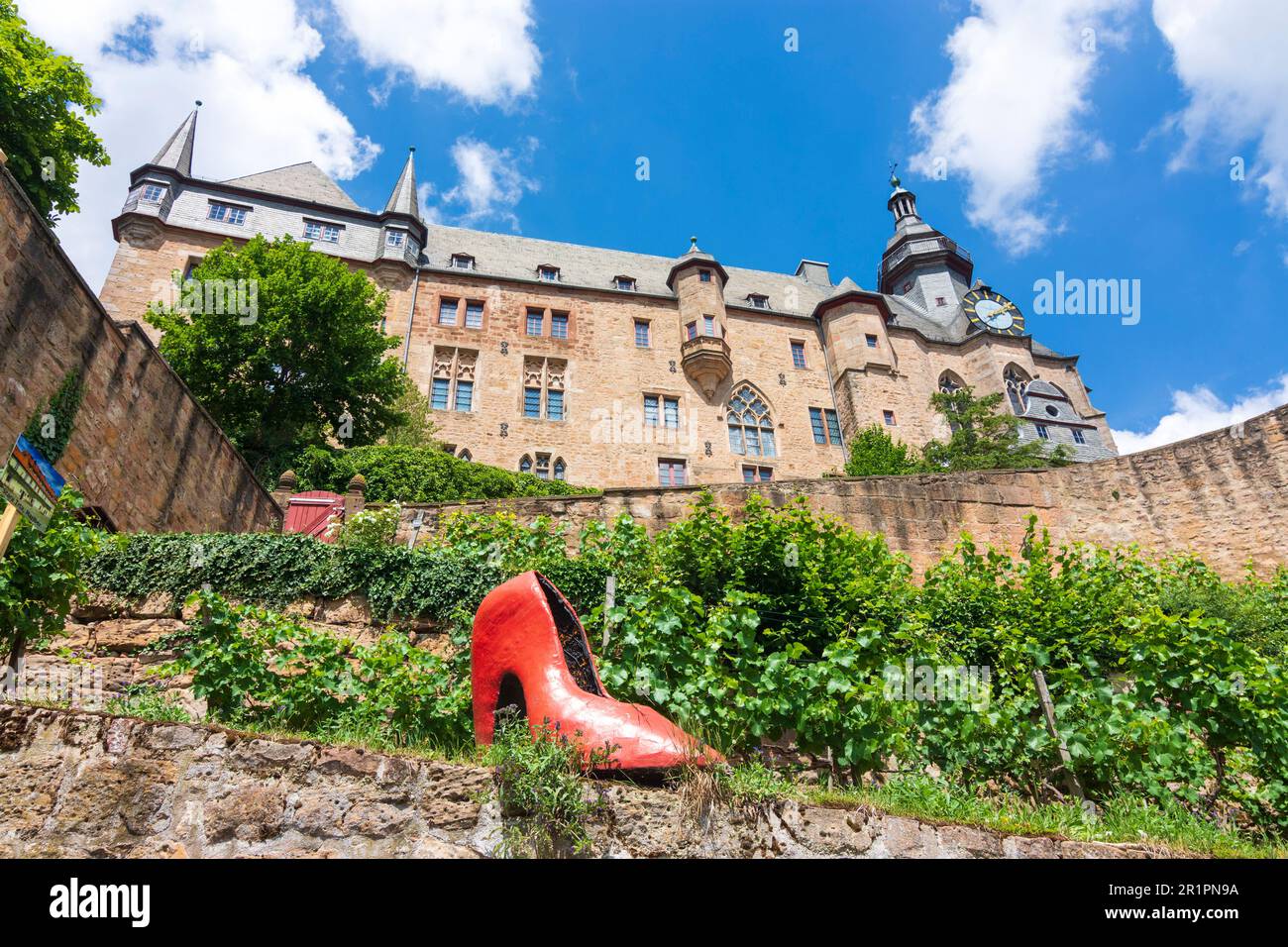 Marburg, castle Marburger Schloss in Lahntal, Hesse, Germany Stock