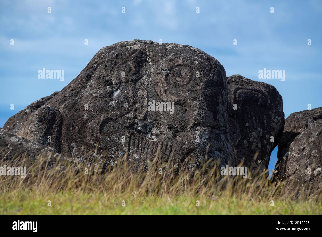Orongo Rocks Orongo easter island rock carving hi-res stock photography and images ...