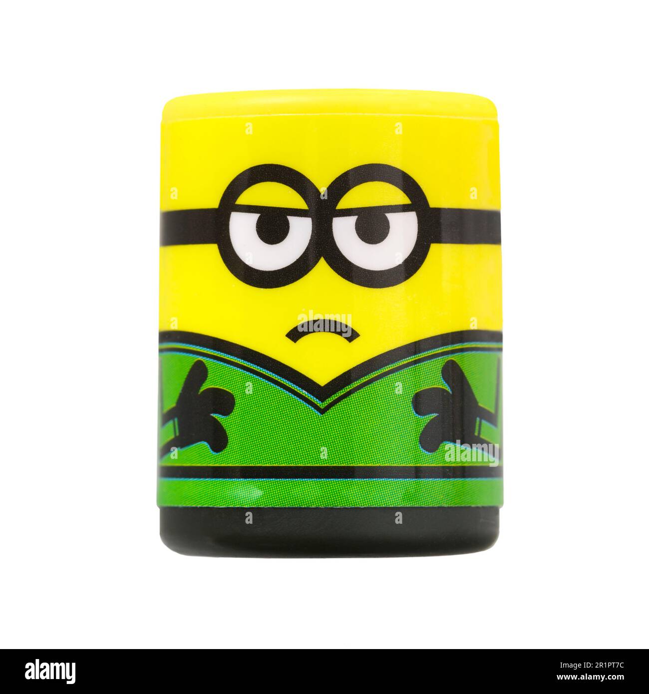 A minion toy against a white background Stock Photo
