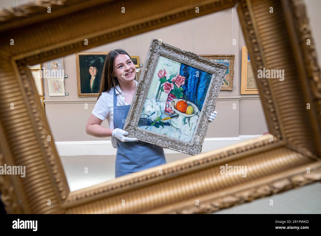 Viewing assistant and History of Art student Emma Scarr Hall takes a