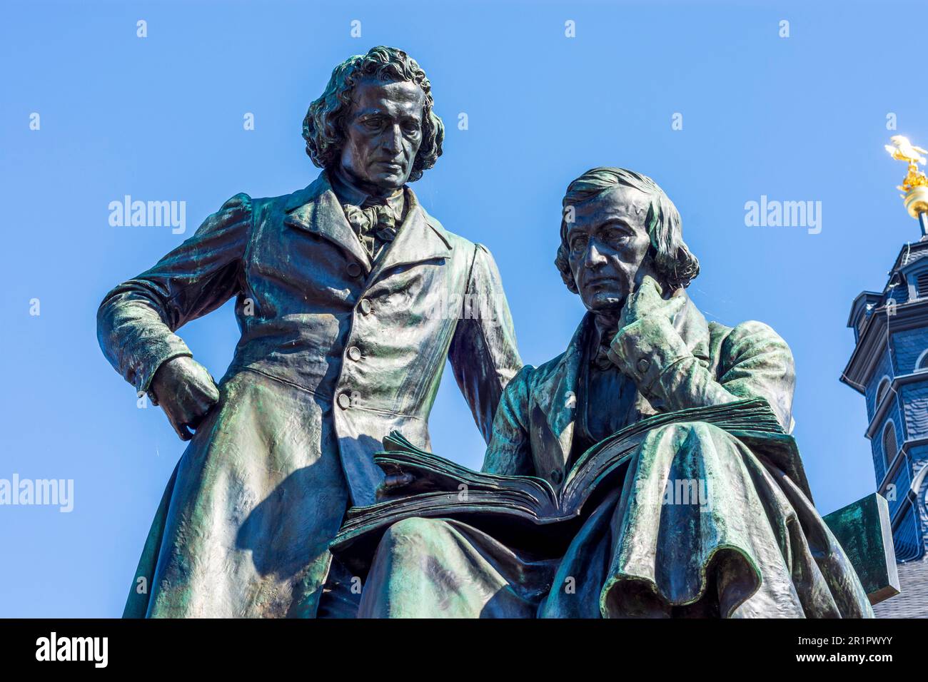 Hanau, BrüderGrimmNationaldenkmal (Brothers Grimm monument) in Rheinmain, Hesse, Germany Stock