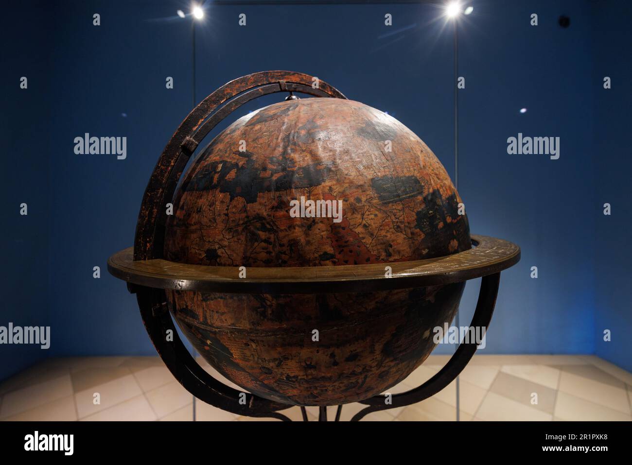 Nuremberg, Germany. 15th May, 2023. The "Behaim globe" from 1492 is