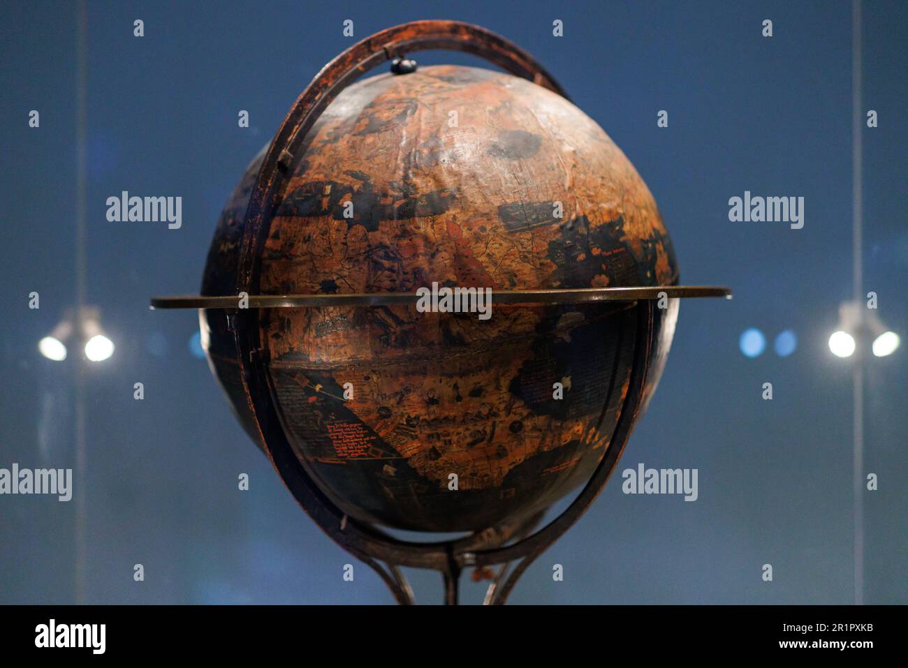 Nuremberg, Germany. 15th May, 2023. The "Behaim globe" from 1492 is