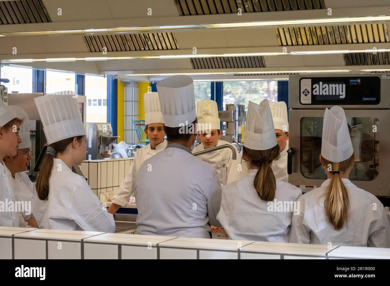 Italy, Trentino-Alto Adige, Alto Adige - South Tyrol, Eisacktel, Bressanone, Provincial Vocational School for the Hospitality and Food Trades, Emma Hellenstainer, Armin Mairhofer Stock Photo